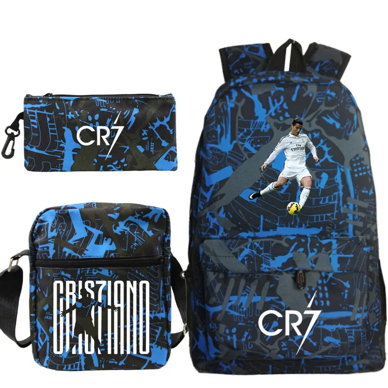 3-Piece CR7 Backpack Set Blue