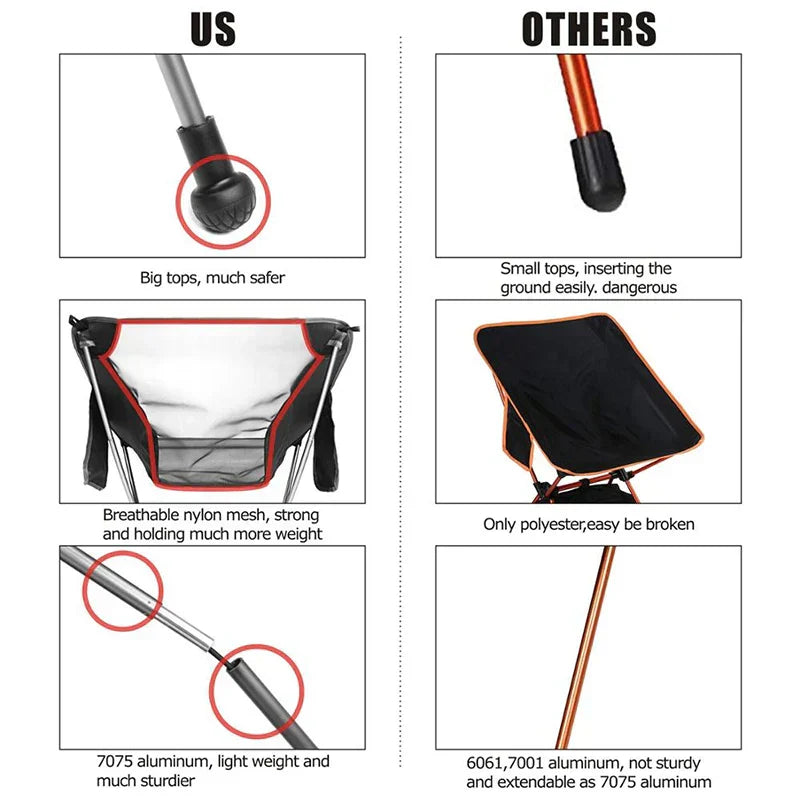 Camping Folding Moon Chair Black