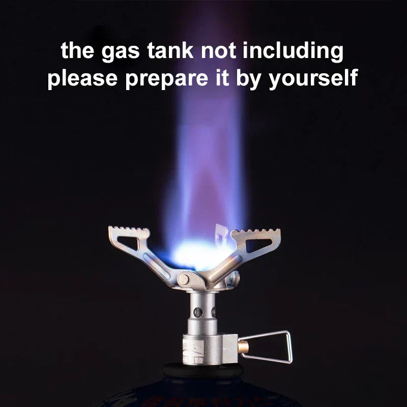 Titanium Outdoor Gas Stove 2700W Mini Camping Burner Silver