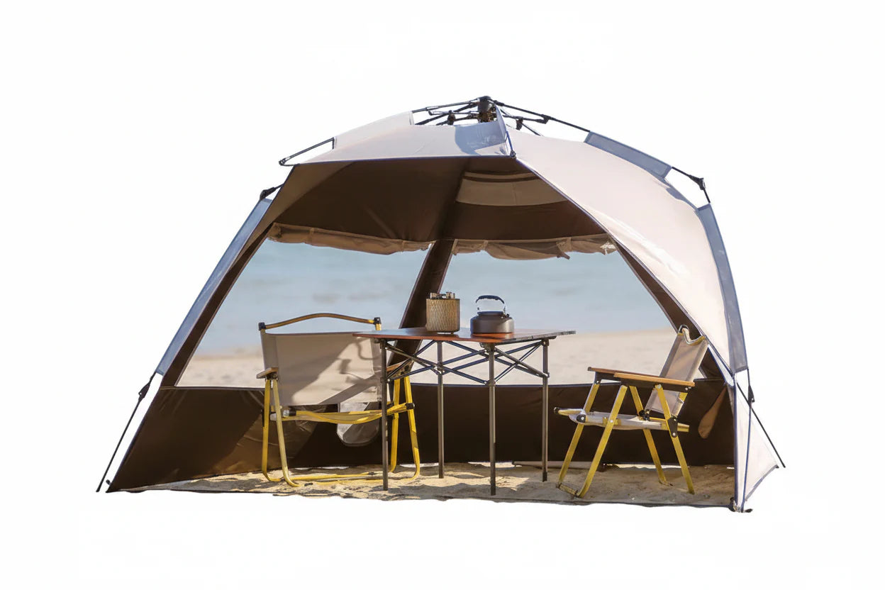 Sonuto Outdoor 3-4P One-Touch Camping Tent Quick Automatic Opening Beach Fishing Tent Family Travel Picnic Park Anti-UV Shade
