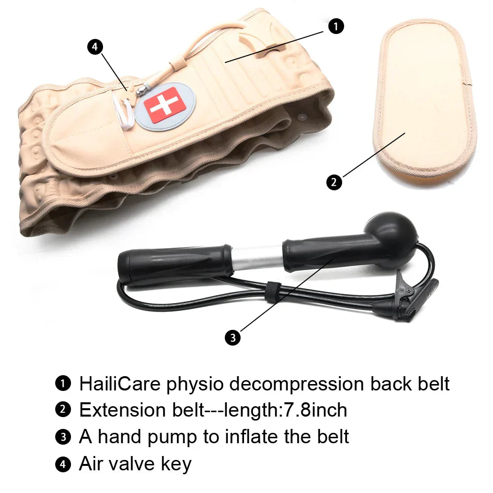 Decompression Belt Back Brace Lumbar Support And Pain Relief Beige