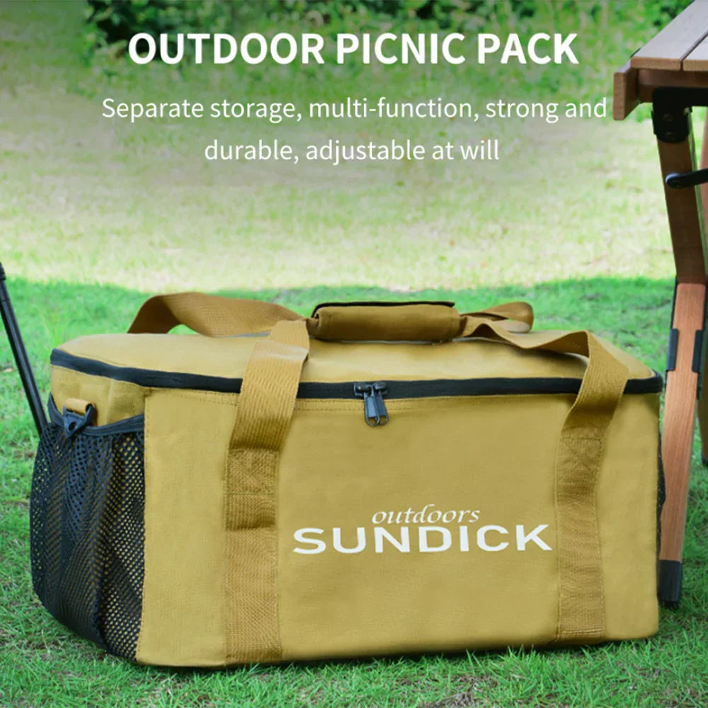 Outdoor Waterproof Picnic Bag Storage Organizer Khaki