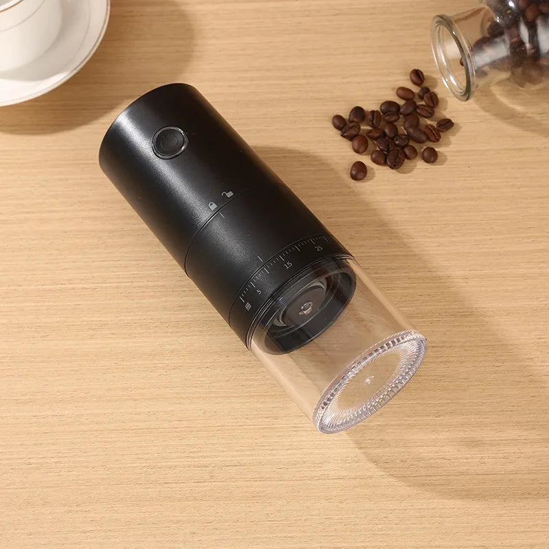 Portable USB C Rechargeable Coffee Grinder 38 Level Ceramic Black