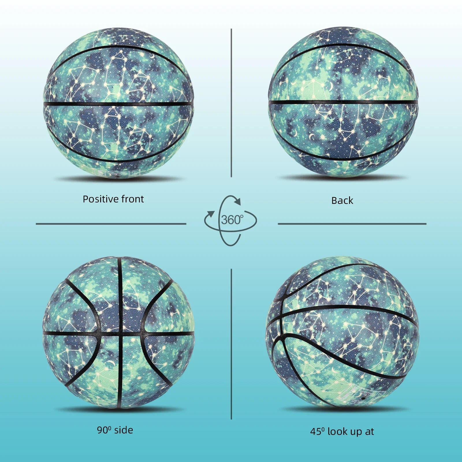 Glow-in-the-Dark Size 7 Basketball – PU Leather Indoor & Outdoor Training Ball
