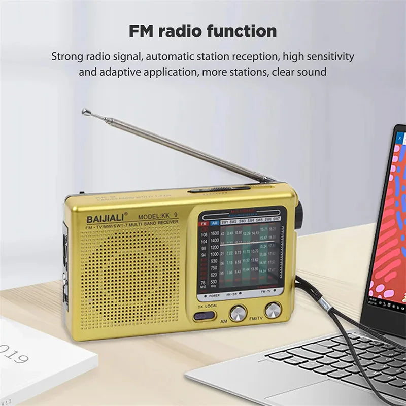 Full Band Portable Mini Pocket Radio Gold