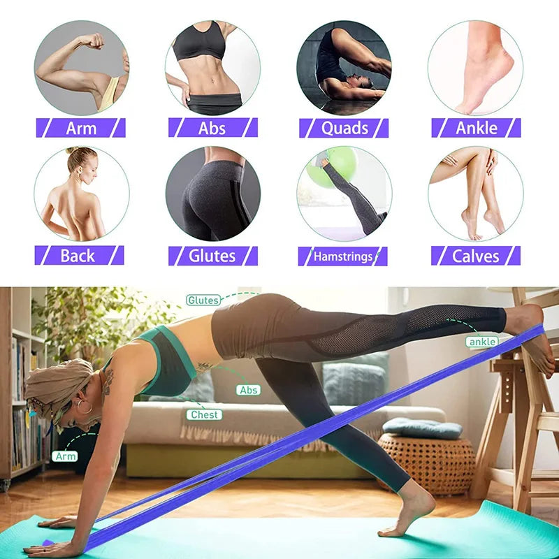 TPE Yoga Resistance Bands Set - 4 Levels for Full-Body Workouts