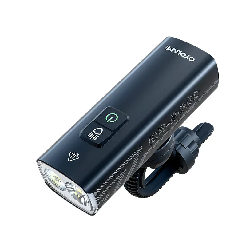 2000 Lumens LED Rechargeable Bike Light Set Front Rear Black
