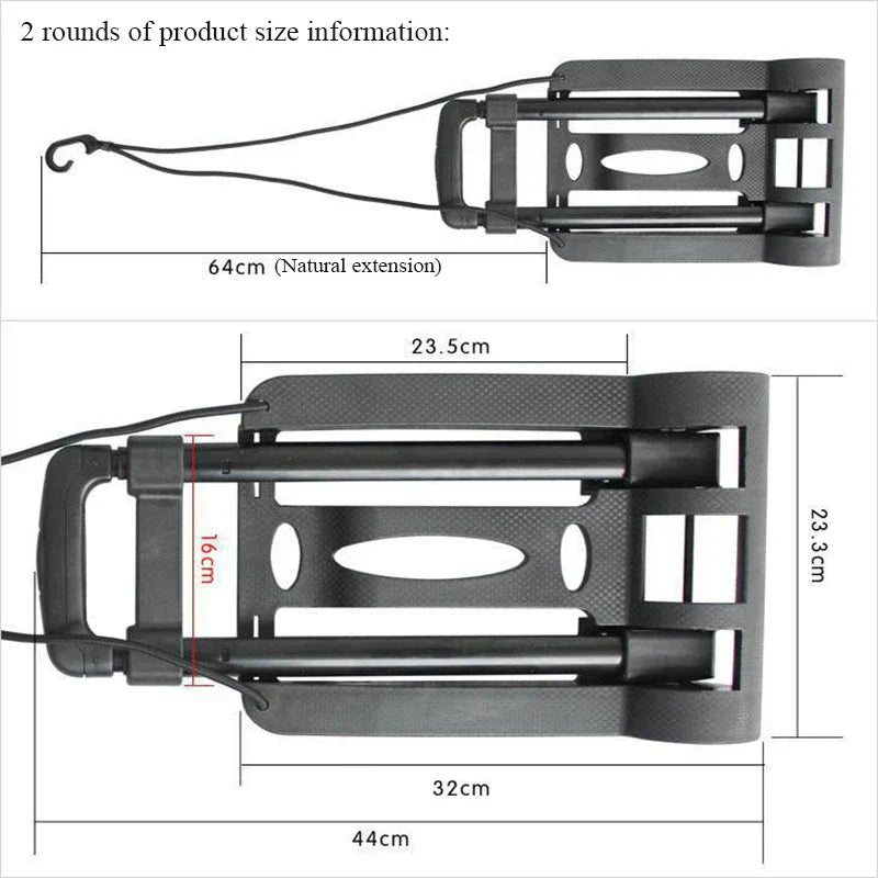 Foldable 4-Wheel Hand Truck Portable Cart Black