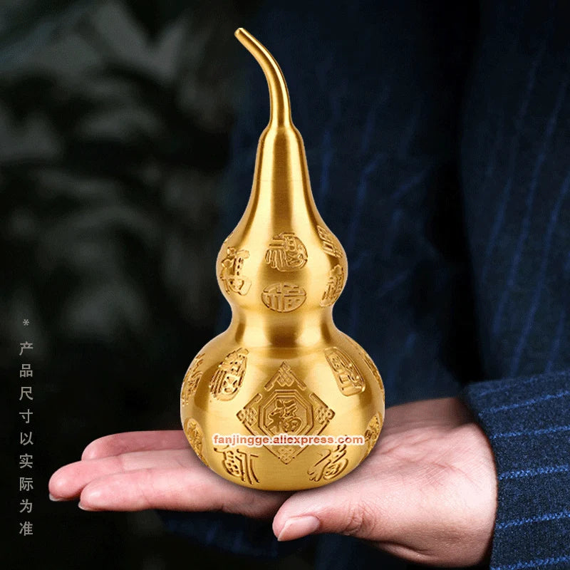 Feng Shui Copper Gourd Sculpture: Prosperity in Style