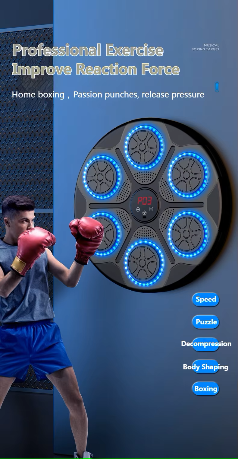 Smart Music Boxing Machine - W/ Bluetooth Connectivity And Gloves