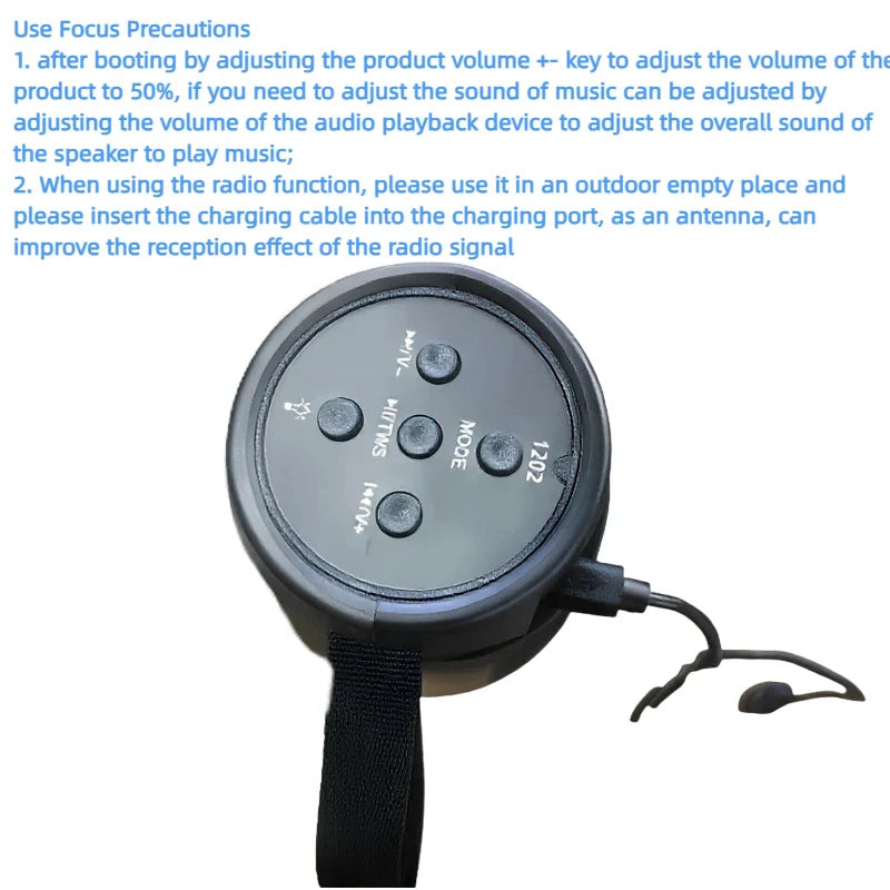 LED Lights Speaker with Powerful Bass Black