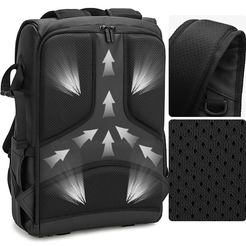Waterproof Anti-Theft Camera Backpack Black