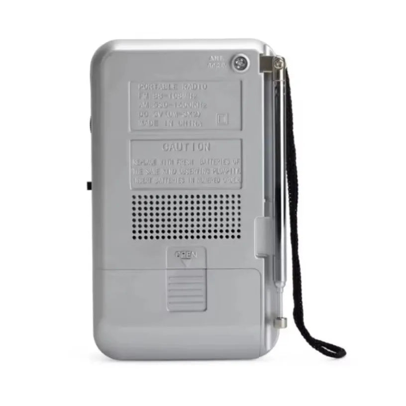 Mini AM/FM Portable Pocket Radio White