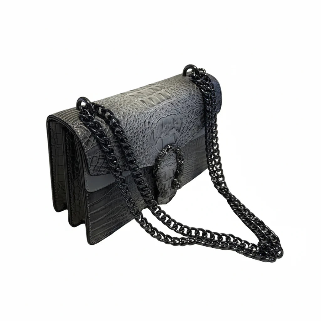 Crocodile Pattern Chain Shoulder Bag