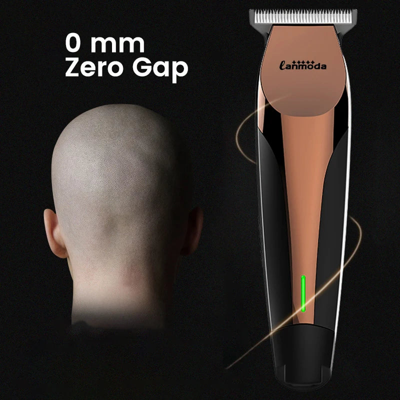 0mm Zero-Gapped Cordless Hair Trimmer Precision Carving Clipper Brown