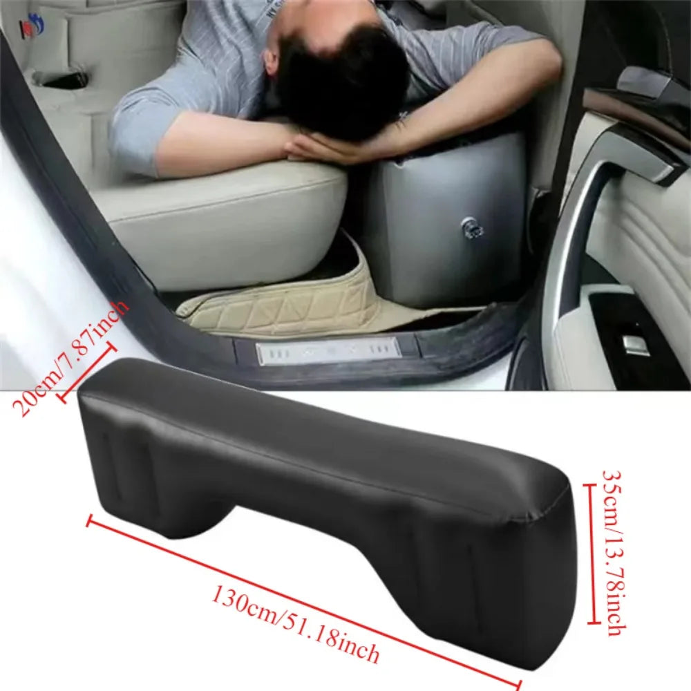 Car Travel Inflatable Bed Back Seat Air Mattress with Safety Block Black