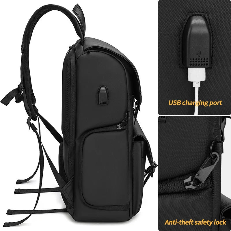 Waterproof Anti-Theft Camera Backpack Black