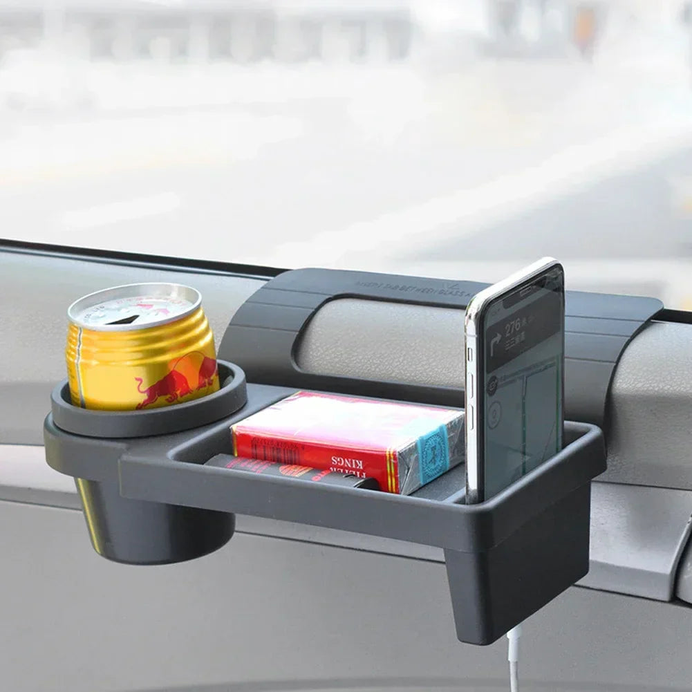 Multifunctional Car Side Door Hanging Organizer with Cup Holder Black