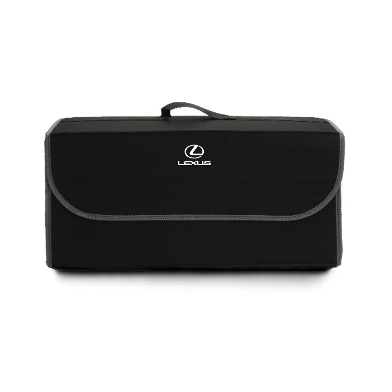 Large Car Seat Rear Storage Pouch–Soft Felt Trunk Organizer Bag Black