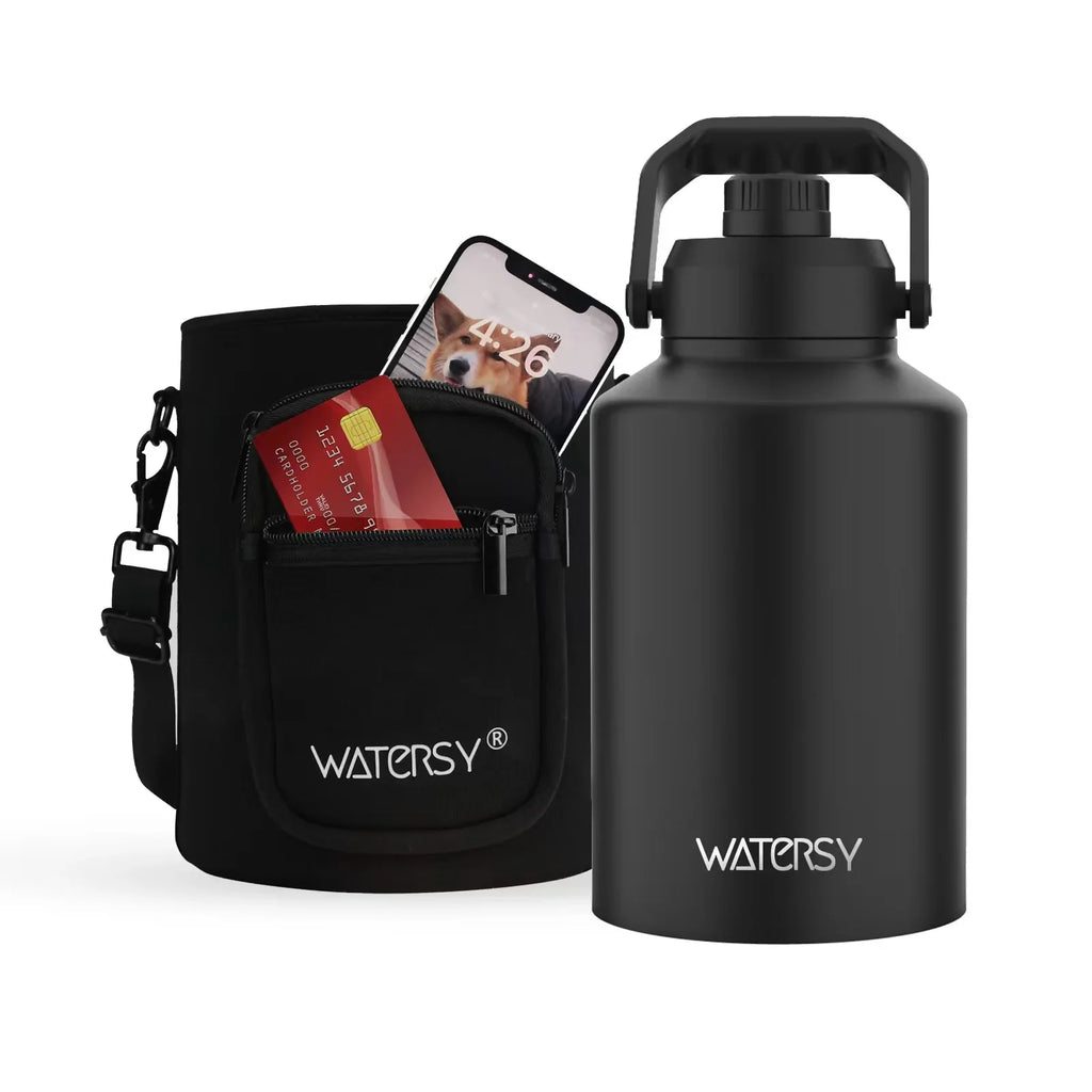 2.57L Thermos Bottle with Bag Black