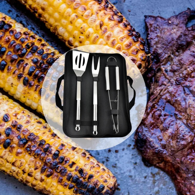 Stainless Steel BBQ Tools Set Silver
