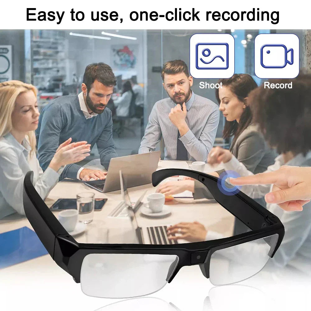 1080P HD Mini Camera Glasses Wearable DVR Video Recorder Black
