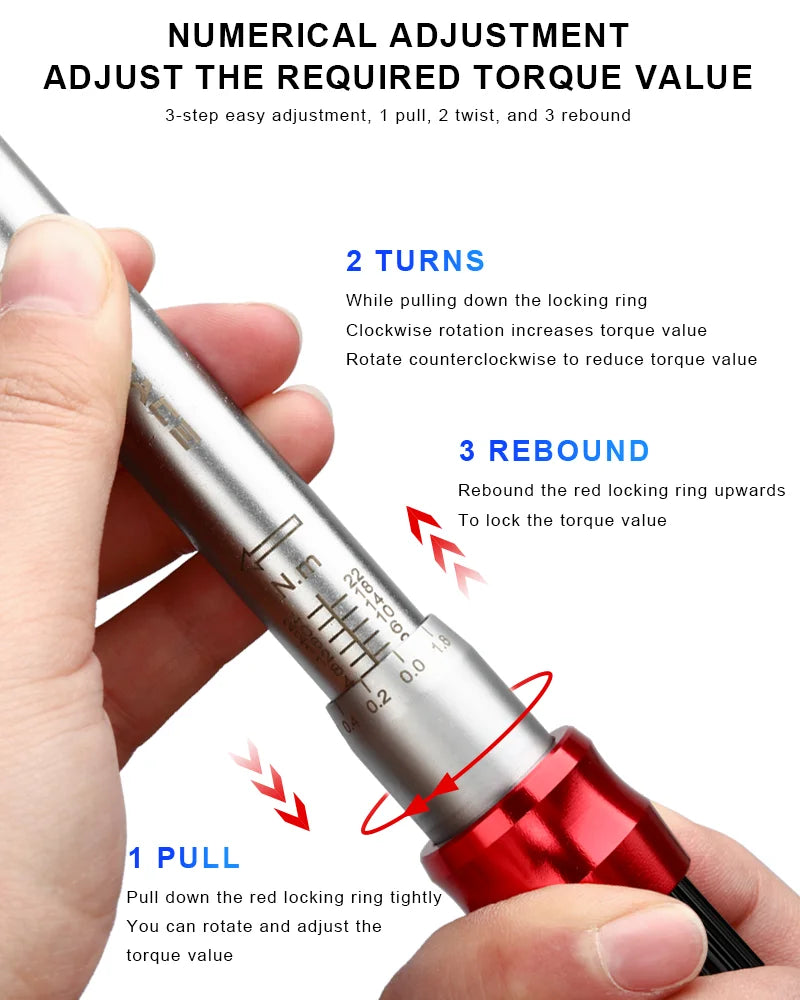 15-Piece Bicycle Torque Wrench Set Pro Repair Kit Red