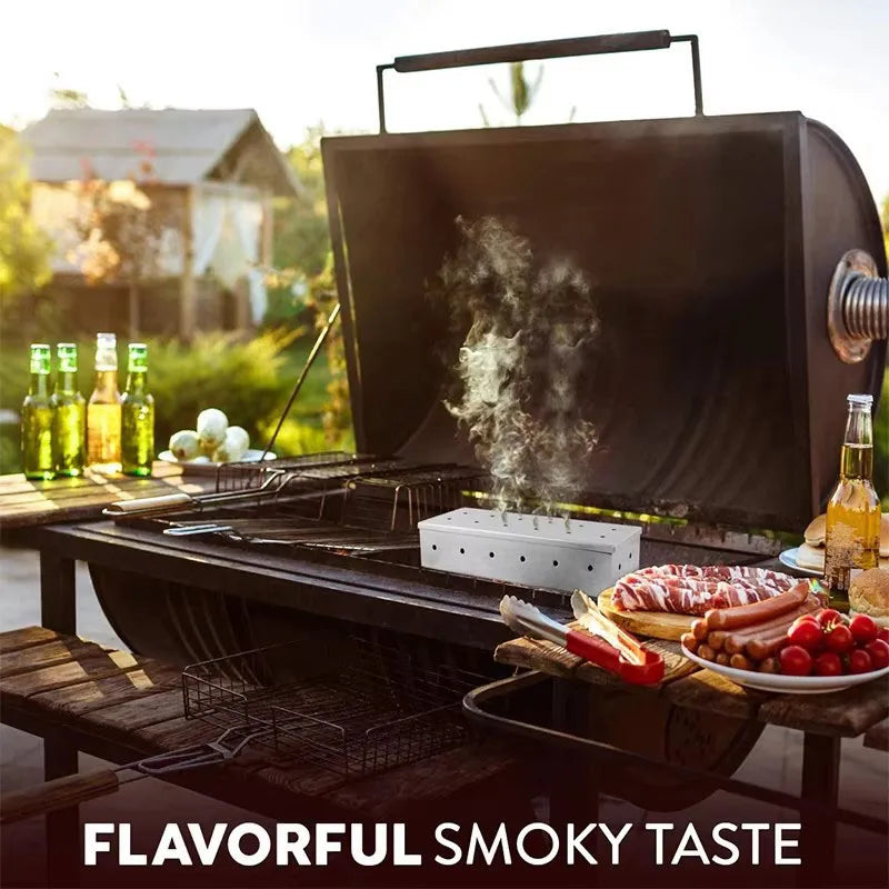 Smoker Box for Wood Chips Silver