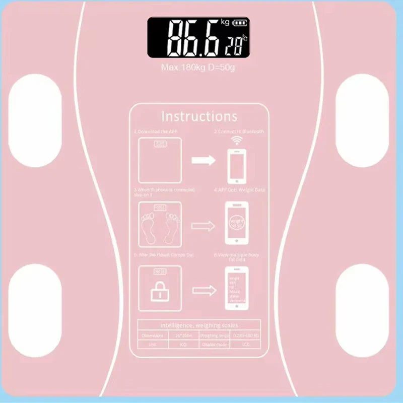 Bluetooth Smart Body Fat Scale Pink