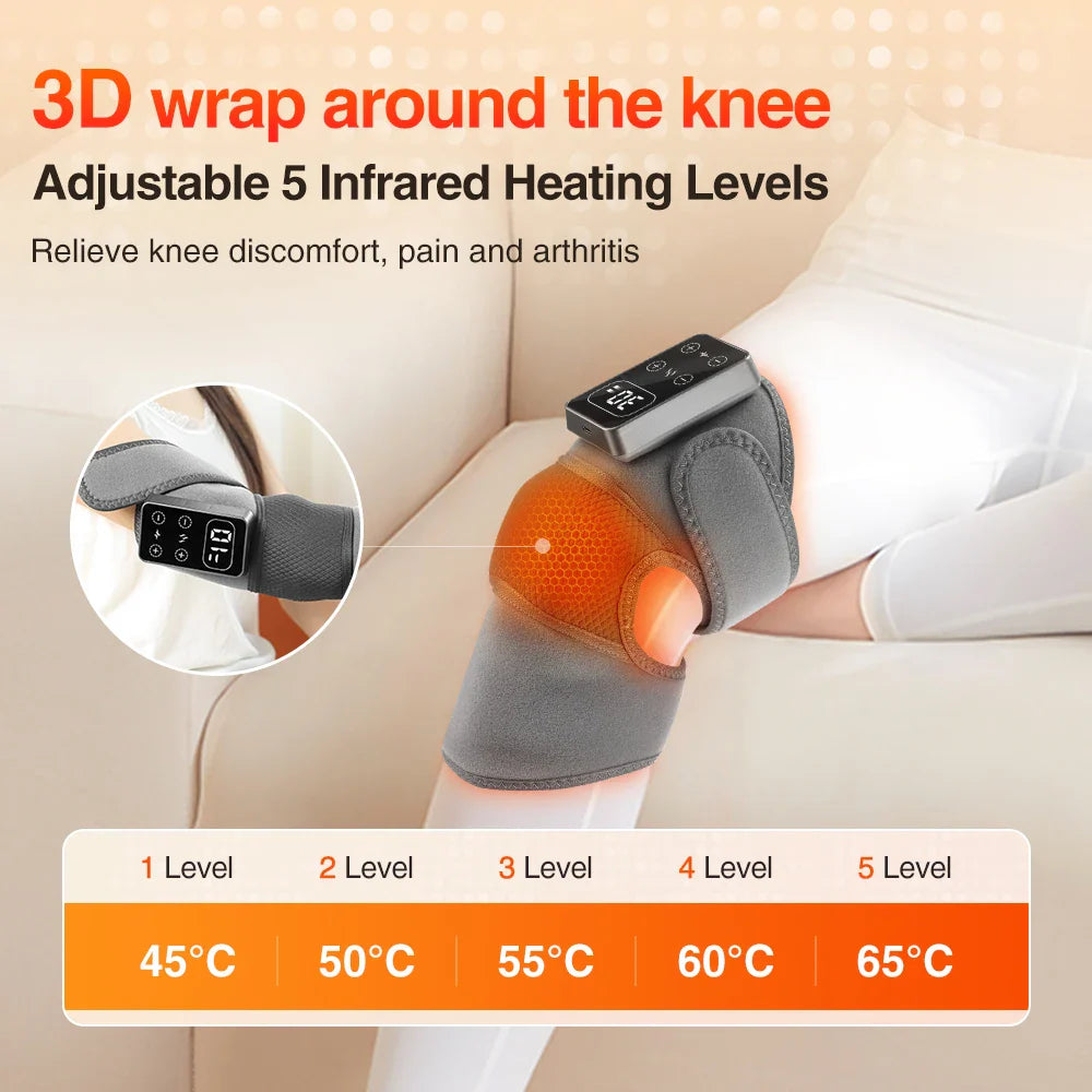 2Pcs Electric Knee Massager Grey