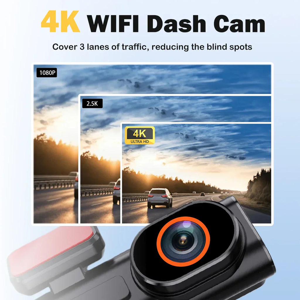 4K Dual Lens Dash Cam with Night Vision