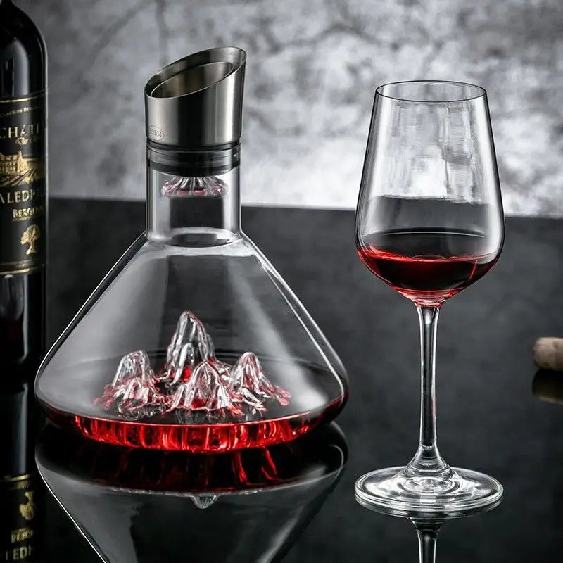 1500ML Iceberg Crystal Decanter Handmade Lead-Free Glass Wine