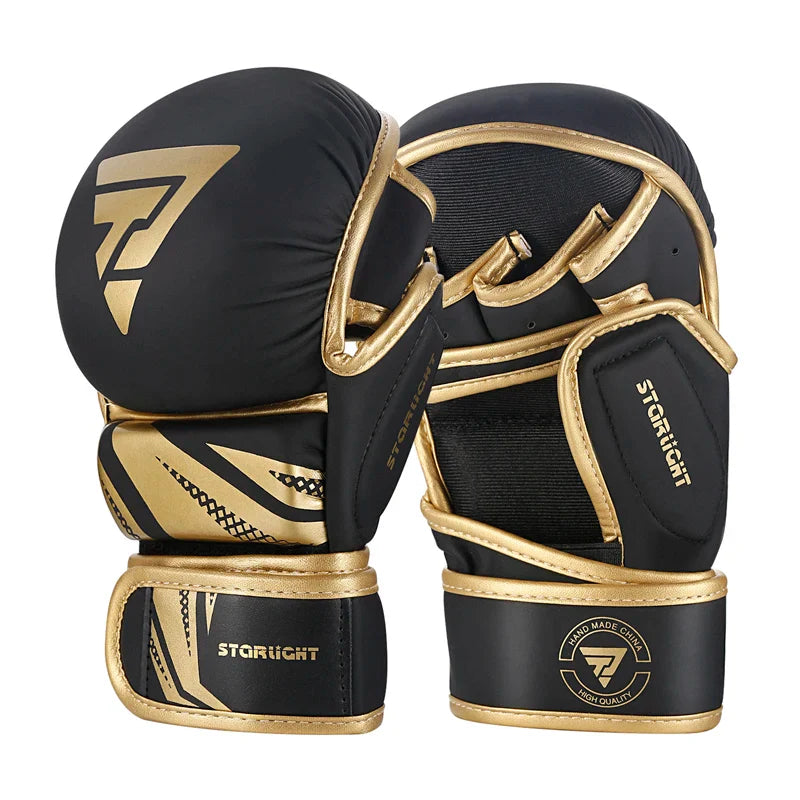 Half Finger Boxing Gloves – PU Leather MMA Training Gloves for Martial Arts