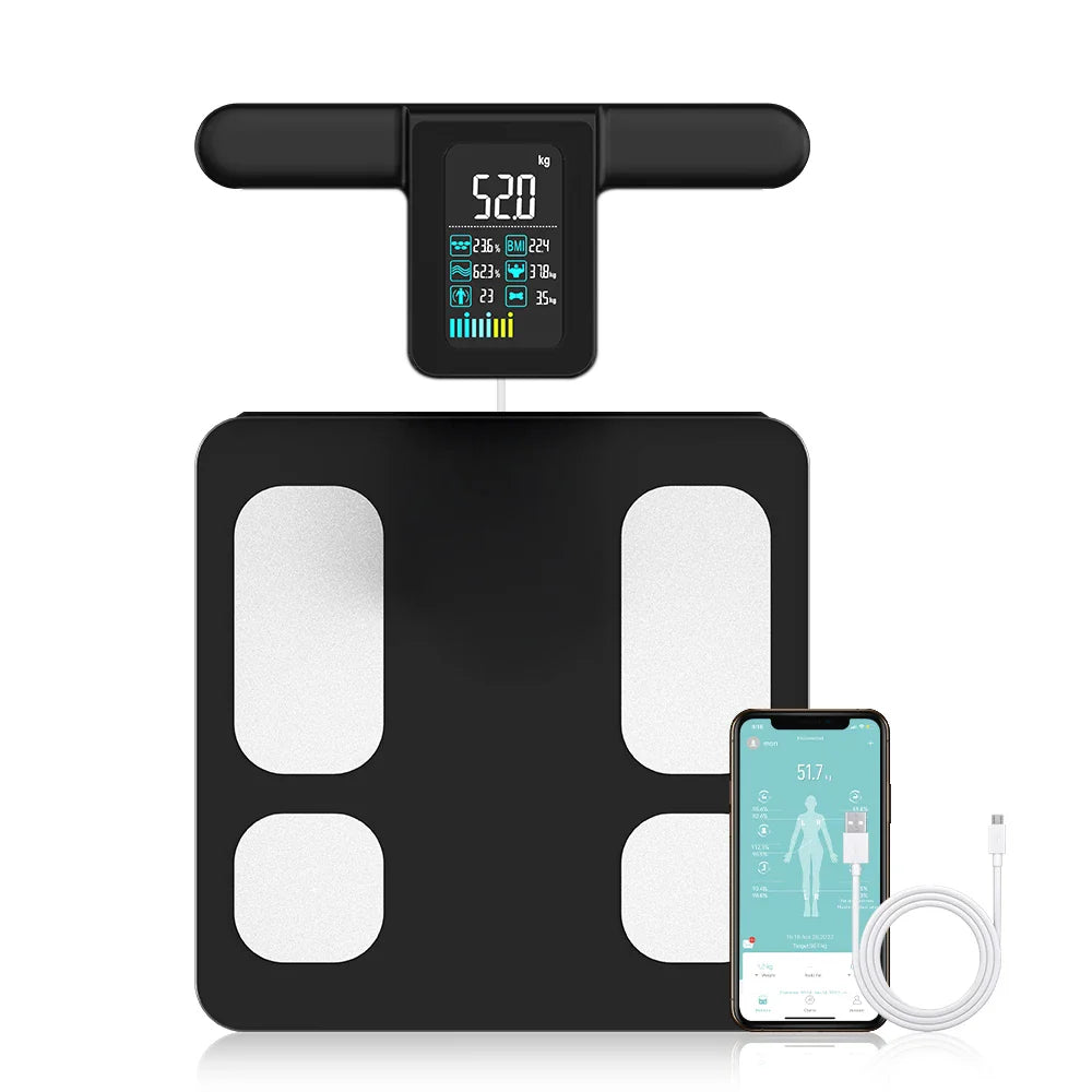Smart Body Fat Scale with Handle Black