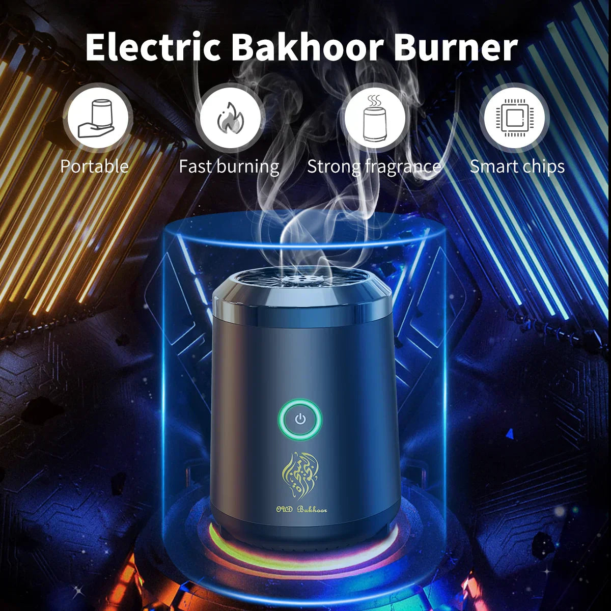 Portable Mini Incense Burner - Rechargeable USB Aroma Diffuser with Ceramic Chamber