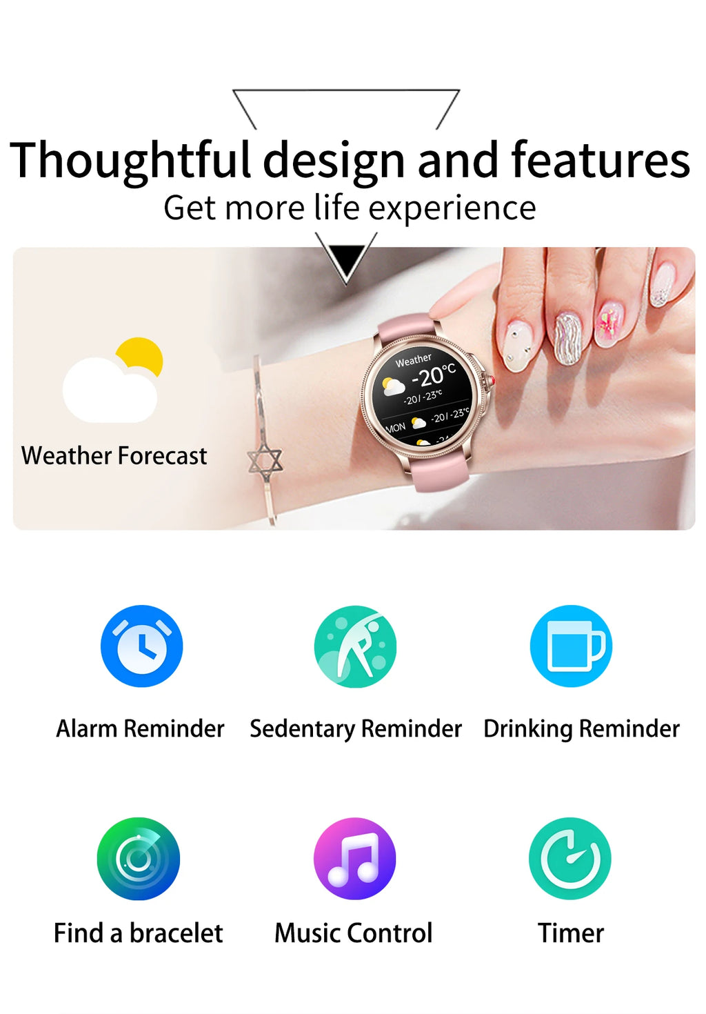 Womens Smart Watch with BT Call