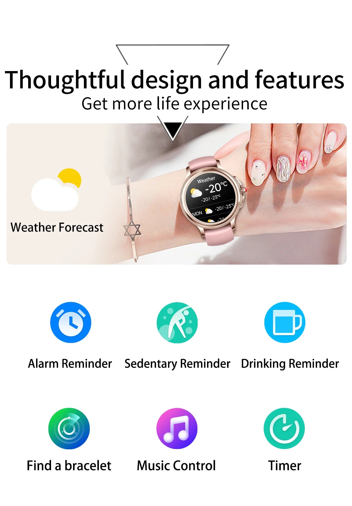 Womens Smart Watch with BT Call