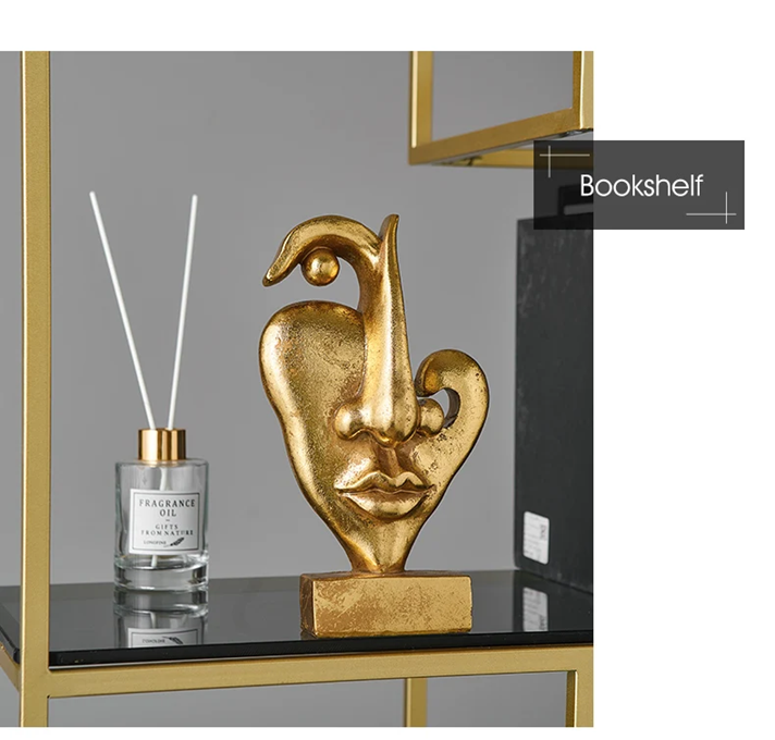 Sculpted Splendor: Elevate Your Space with Golden Face Art