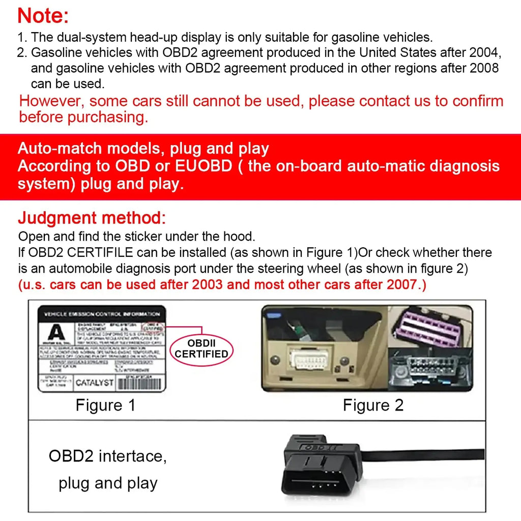 AD B1 HeadUp Display HUD OBD2 Speedometer Gauge Black