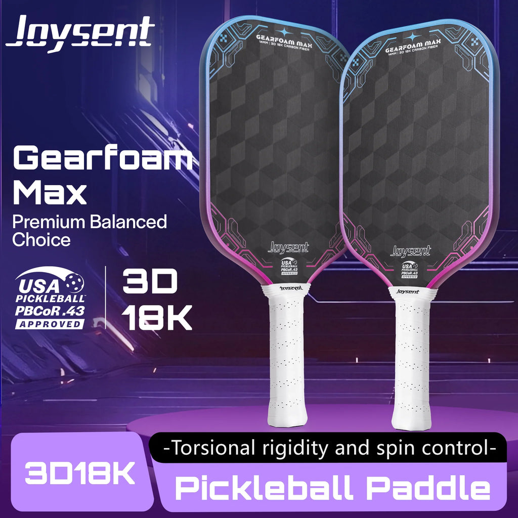 18K Raw Carbon Fiber Thermoformed Pickleball Paddle – 14mm Foam Core