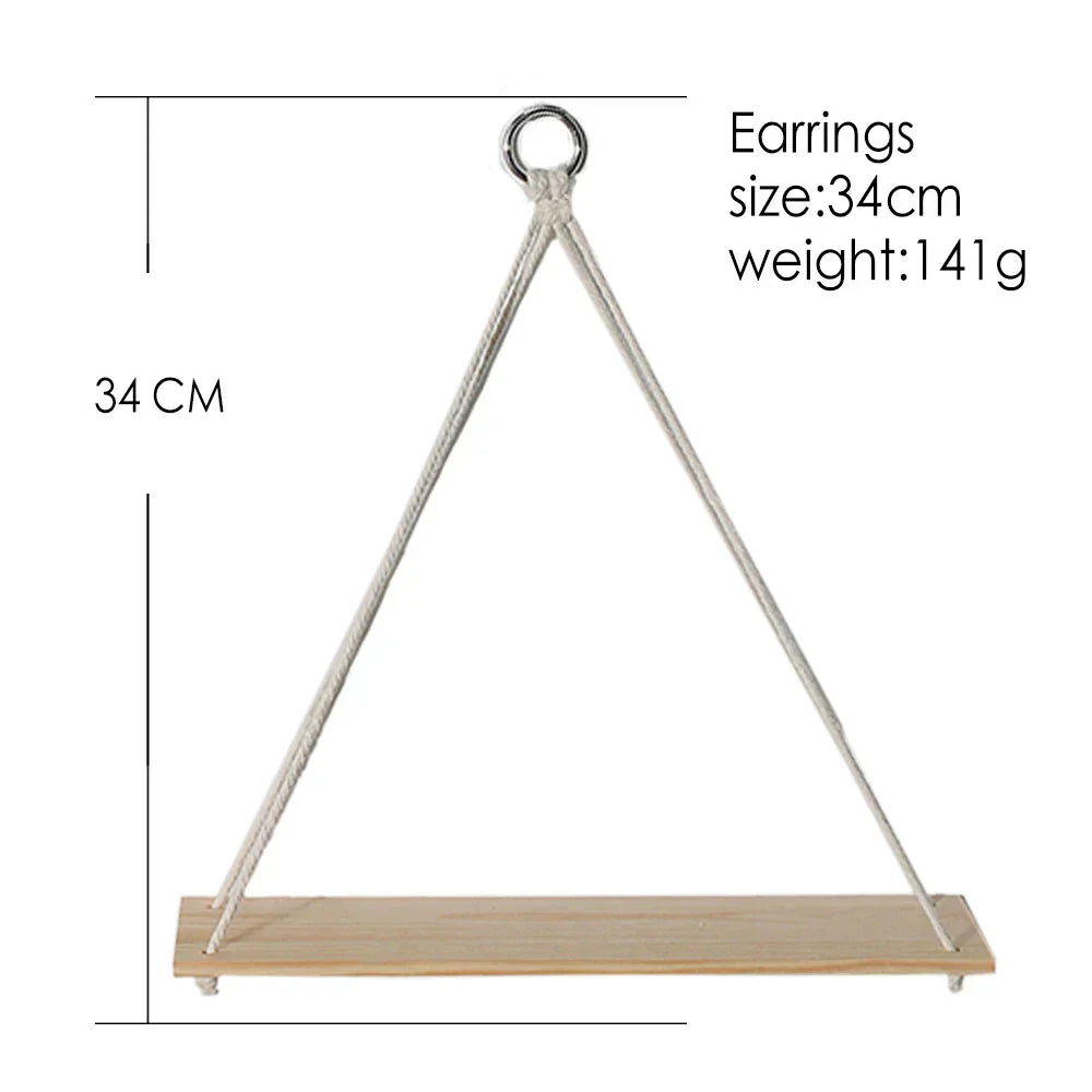 Boho Chic Wood Wall Shelves: Handmade Living Room and Bedroom Decor