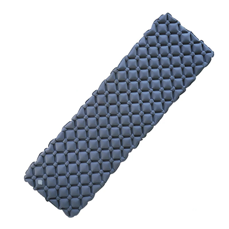 Camping Inflatable Air Mattress with Built-In Pump Blue