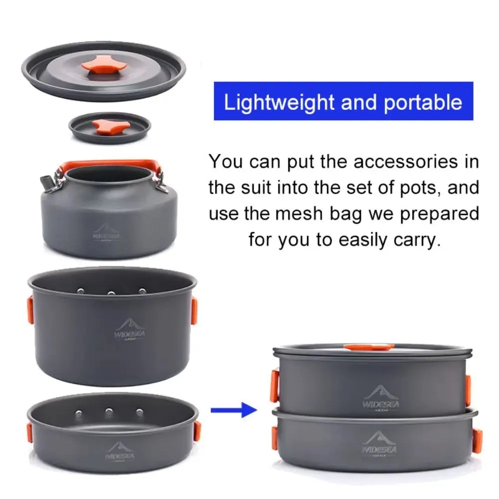 Camping Cookware Tableware Set Black