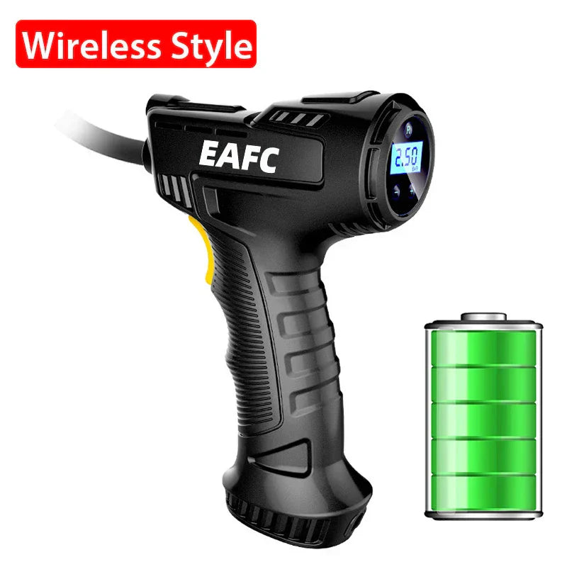 120W Wireless Electric Car Tire Inflator Portable Digital Air Compressor Black