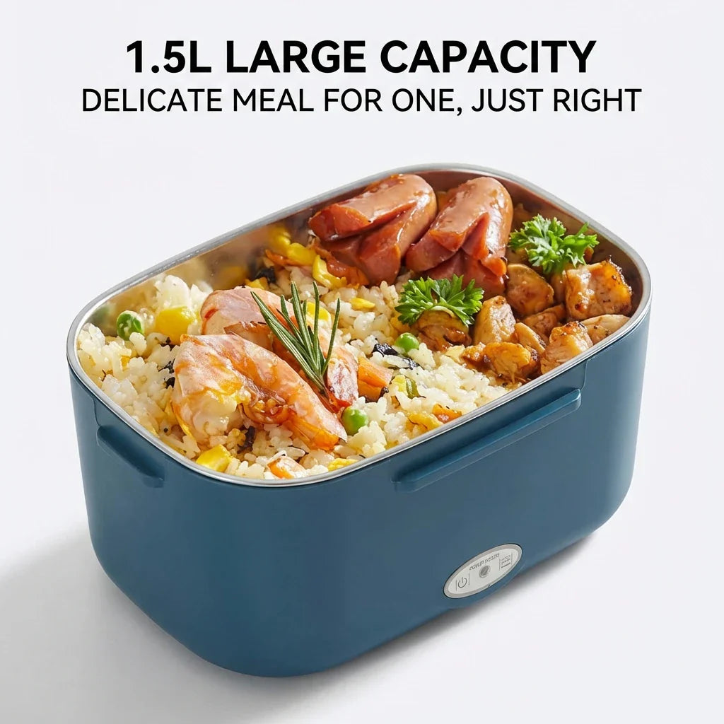 Electric Lunch Box 1.5L – 60W Portable Food Warmer for Car & Home
