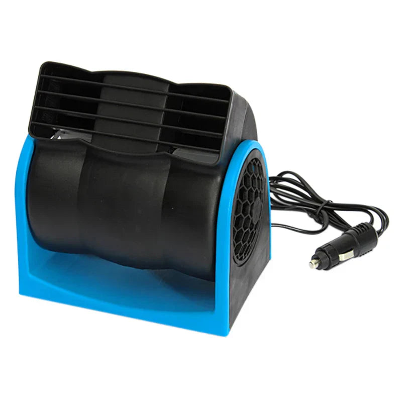12V Adjustable Car Air Fan Dual Speed Silent Cooling Fan Blue