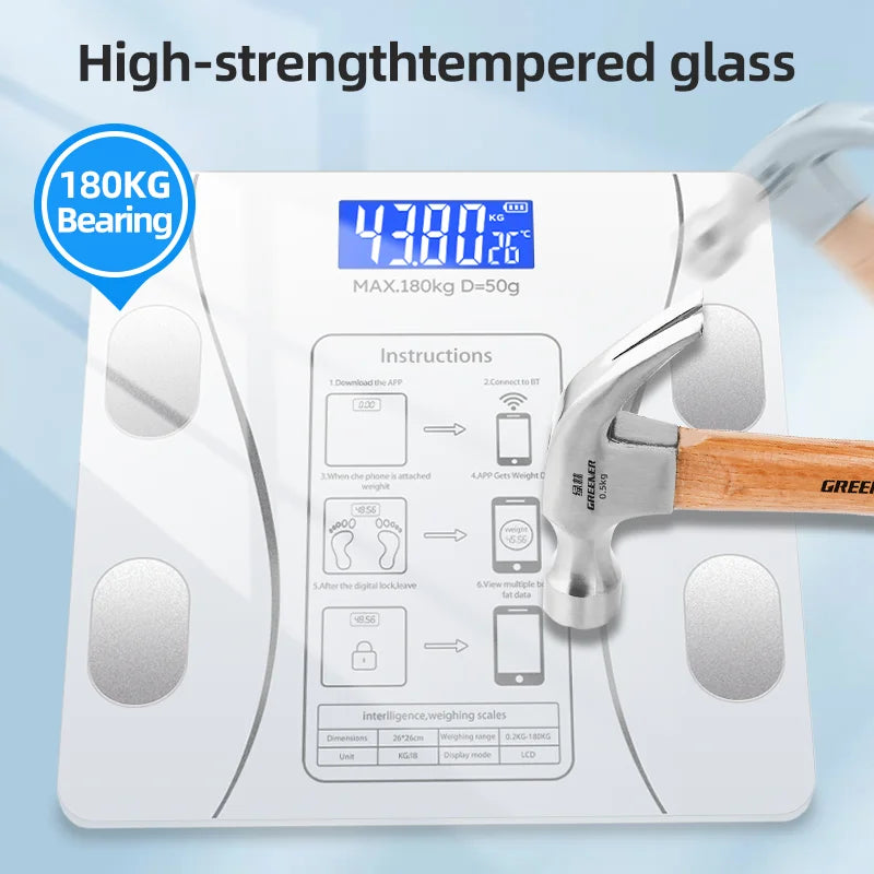 Smart Bluetooth Body Fat Scale White
