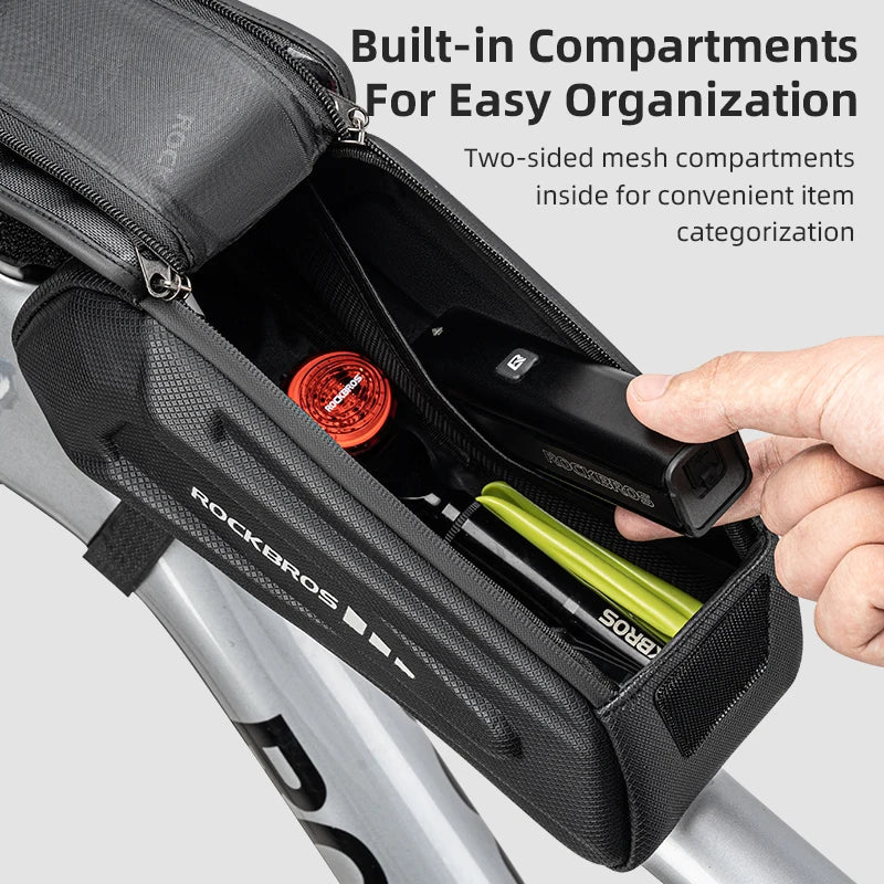 1.7L Waterproof Frame Bike Touchscreen Case Holder Bag Black