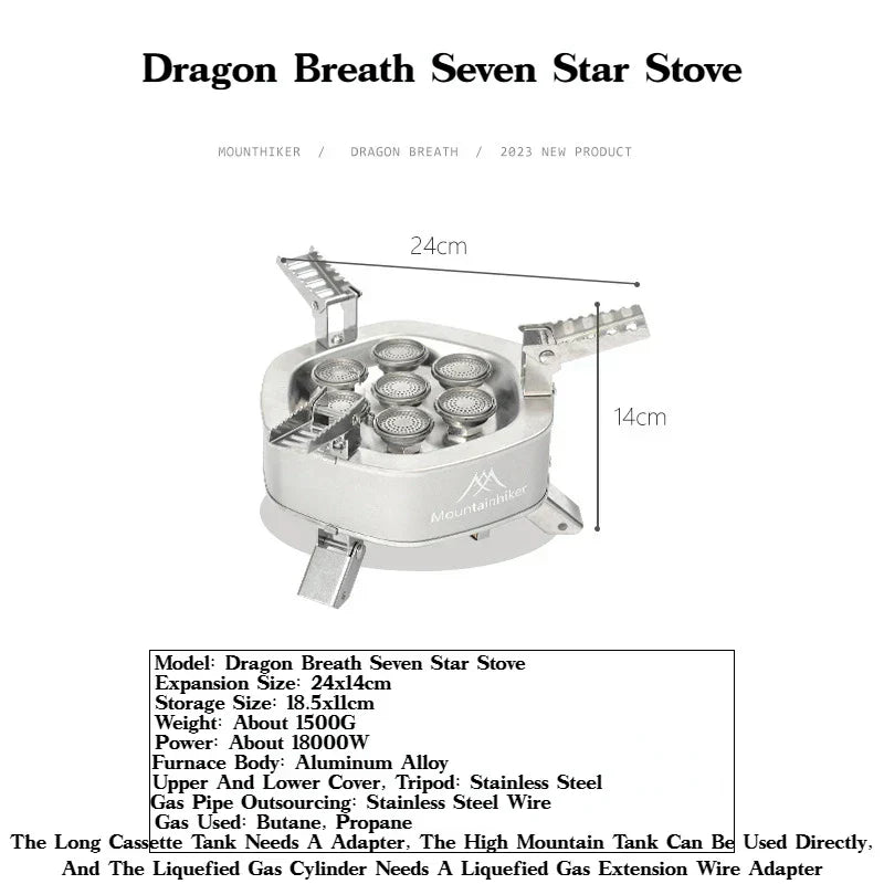 Seven Star 18000W Portable Gas Stove Silver