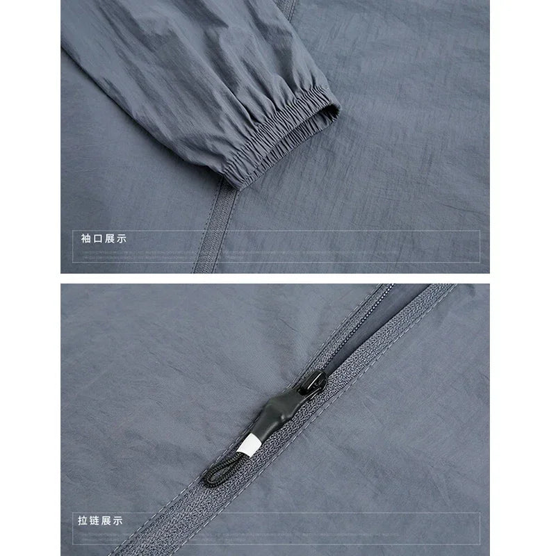 Men's Lightweight Windbreaker Jacket – UV Protection Outdoor Hooded Coat